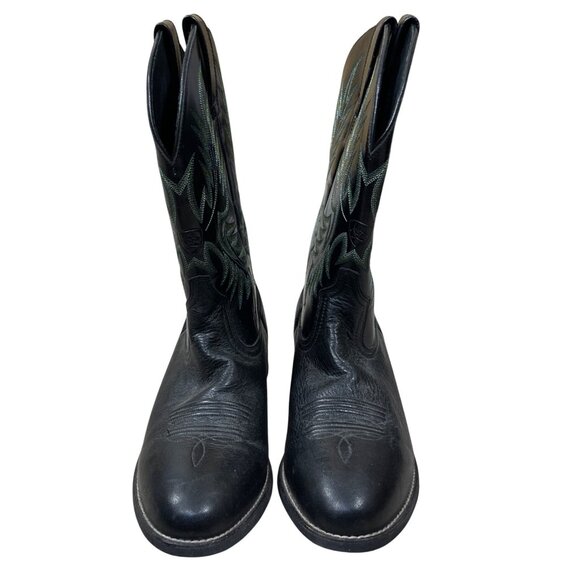 Ariat Stockman Cowboy Western Boots Size 9.5 D Leather Black - Picture 2 of 12